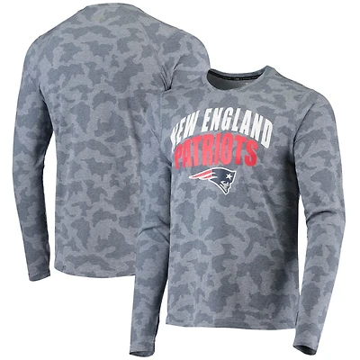 T-shirt à manches longues MSX by Michael Strahan pour homme, bleu marine, New England Patriots Camo Performance