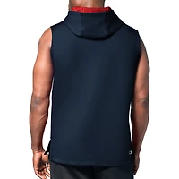 Men's MSX by Michael Strahan Navy New England Patriots Captain Sleeveless Hoodie T-Shirt
