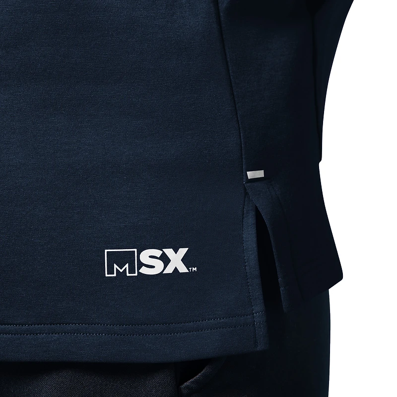 Men's MSX by Michael Strahan Navy New England Patriots Captain Sleeveless Hoodie T-Shirt