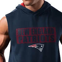 Sweat à capuche sans manches MSX by Michael Strahan pour hommes, bleu marine, New England Patriots Marathon