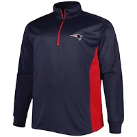 Haut à fermeture éclair pour homme New England Patriots Big & Tall bleu marine