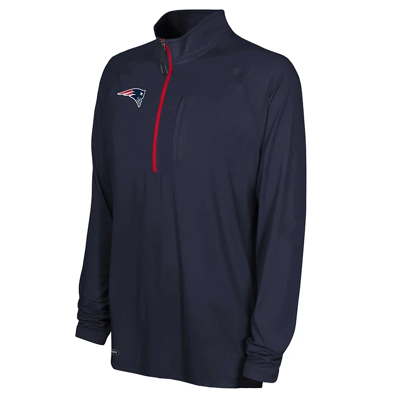 Haut bleu marine à quart de zip raglan authentique des New England Patriots Combine pour hommes