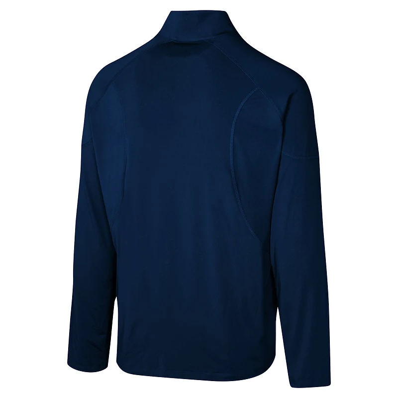 Men's Navy New England Patriots Grind Iron Quarter-Zip Top