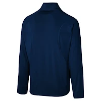 Men's Navy New England Patriots Grind Iron Quarter-Zip Top