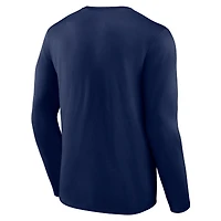Men's Navy New England Patriots Hometown Collection Sweep Long Sleeve T-Shirt