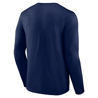 Men's Navy New England Patriots Hustle Long Sleeve T-Shirt