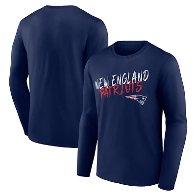 T-shirt à manches longues New England Patriots Hustle bleu marine pour homme