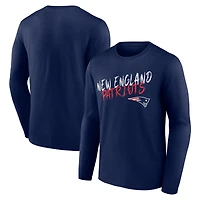 T-shirt à manches longues New England Patriots Hustle bleu marine pour homme