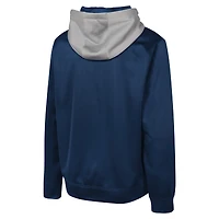 Men's Navy New England Patriots Replay Fashion Graphic Full-Zip Hoodie Jacket