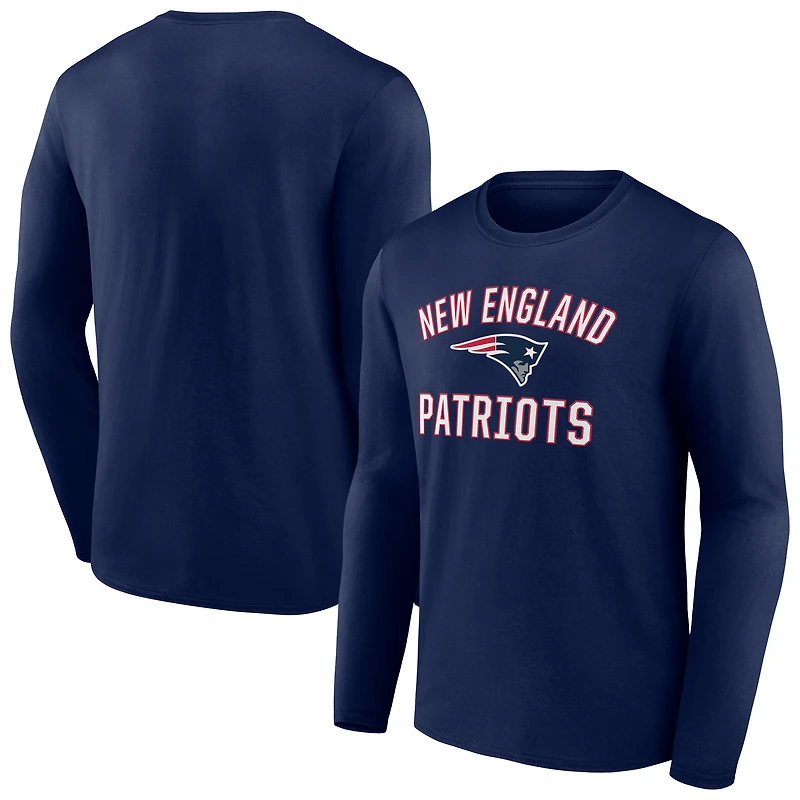 Men's  Navy New England Patriots Victory Arch Long Sleeve T-Shirt