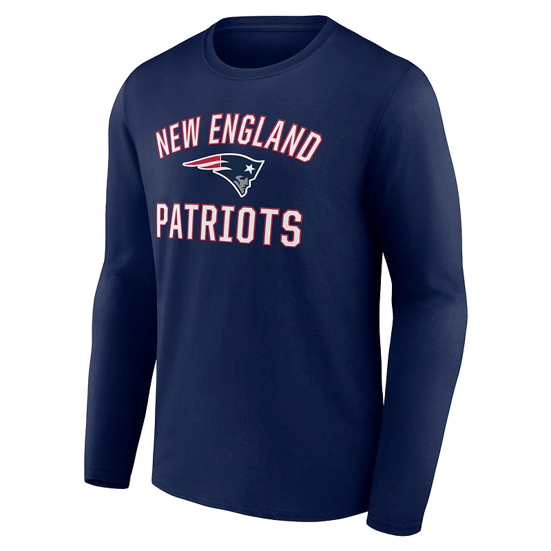 Men's  Navy New England Patriots Victory Arch Long Sleeve T-Shirt