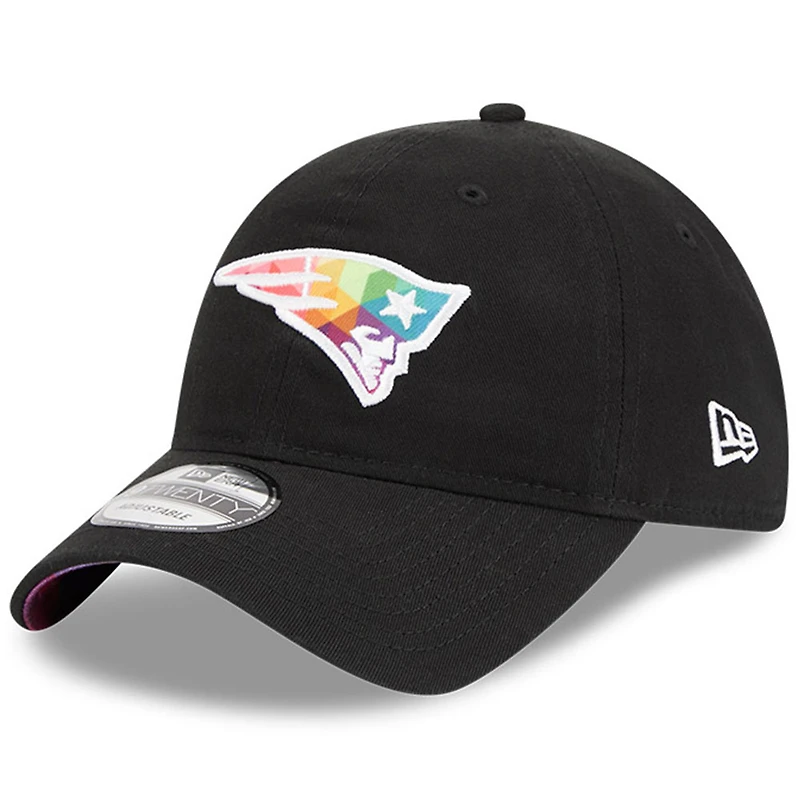 Casquette réglable New Era noire New England Patriots 2023 NFL Crucial Catch 9TWENTY pour hommes