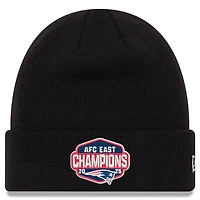 Men's New Era Black New England Patriots 2025 AFC East Division Champions Cuffed Knit Hat