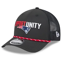 Men's New Era Black New England Patriots 2025 Inspire Change 9FORTY M-Crown Adjustable Hat