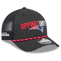 Men's New Era Black New England Patriots 2025 Inspire Change 9FORTY M-Crown Adjustable Hat