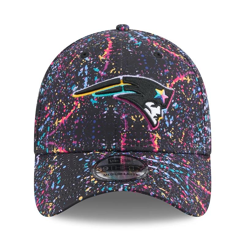 Men's New Era Black England Patriots 2025 NFL Crucial Catch 39THIRTY Flex Hat