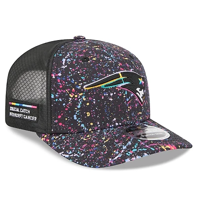 Casquette ajustable New Era noire New England Patriots 2025 NFL Crucial Catch 9SEVENTY pour homme