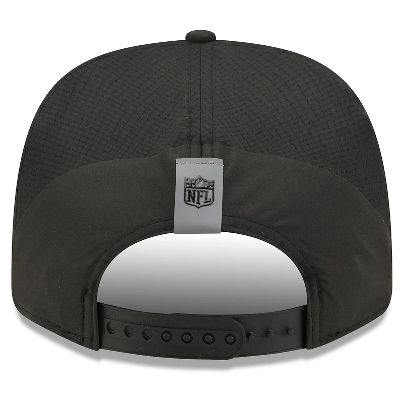Casquette ajustable New Era noire pour homme, New England Patriots, camp d'entraînement NFL 2026, modèle 9SEVENTY