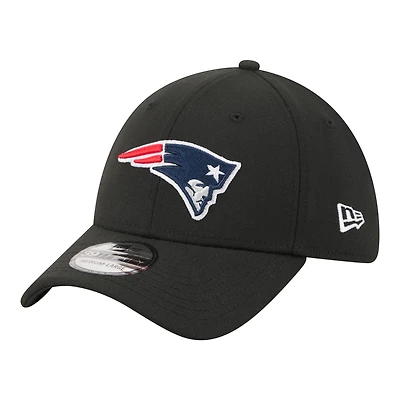 Men's New Era  Black England Patriots Core Team 39THIRTY Flex Hat