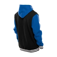 Veste à capuche en polaire boutons-pression New Era noire England Patriots pour homme