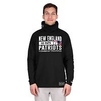 Sweat à capuche fonctionnel noir New Era England Patriots Fandom Balaclava pour homme avec rayures tri-blend