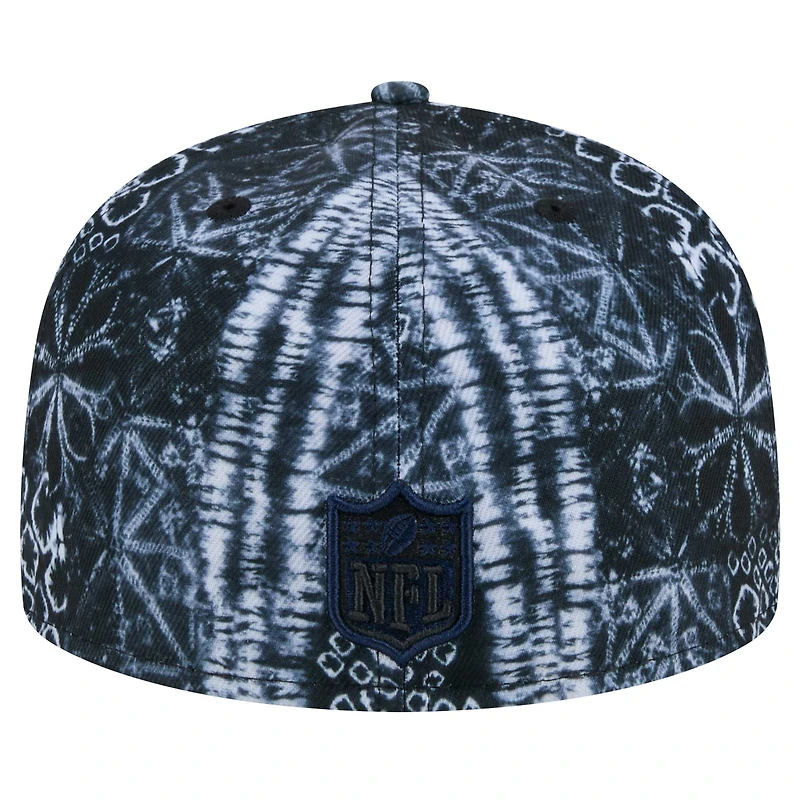 Casquette ajustée Shibori 59FIFTY noire des New England Patriots Era pour hommes