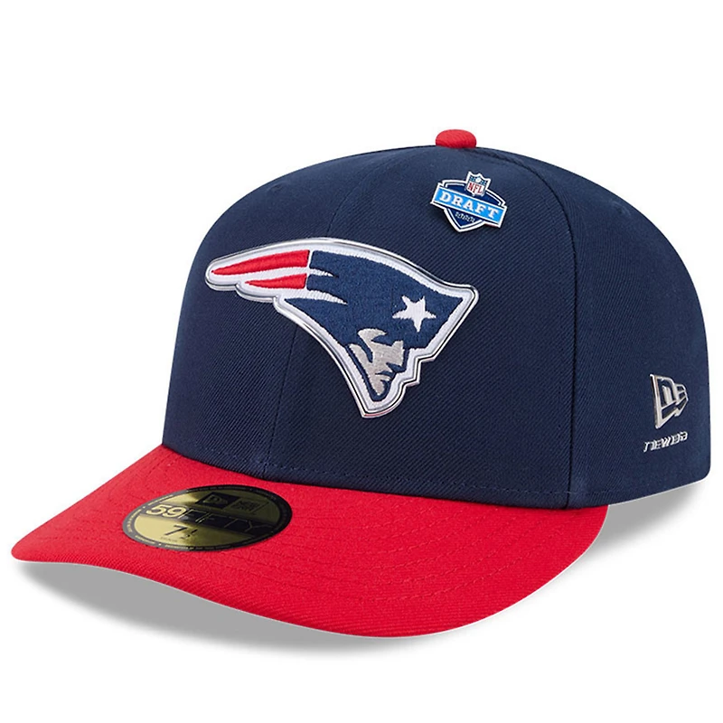 Casquette ajustée New Era 59FIFTY bleue/rouge pour homme, England Patriots, Draft NFL 2026