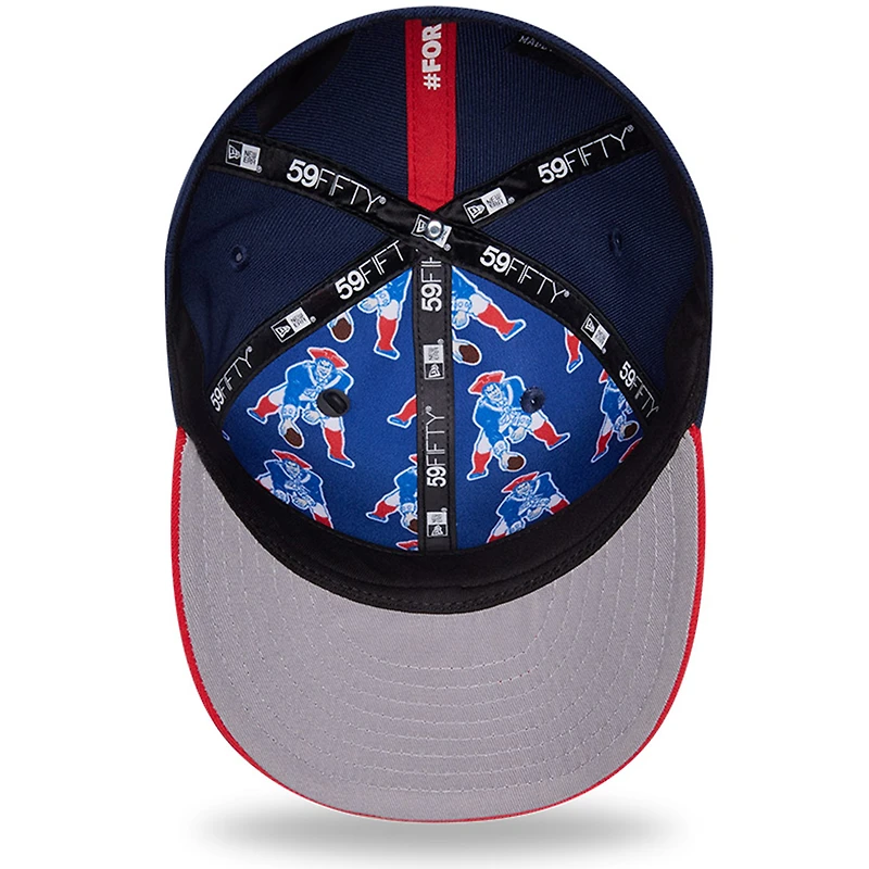 Men's New Era  Blue/Red England Patriots 2026 NFL Draft Pre-Curved 59FIFTY Fitted Hat