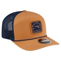 Men's New Era  Brown/Navy New England Patriots Team Patch Split Panel 9SEVENTY Adjustable Trucker Hat