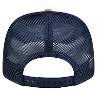 Men's New Era  Brown/Navy New England Patriots Team Patch Split Panel 9SEVENTY Adjustable Trucker Hat