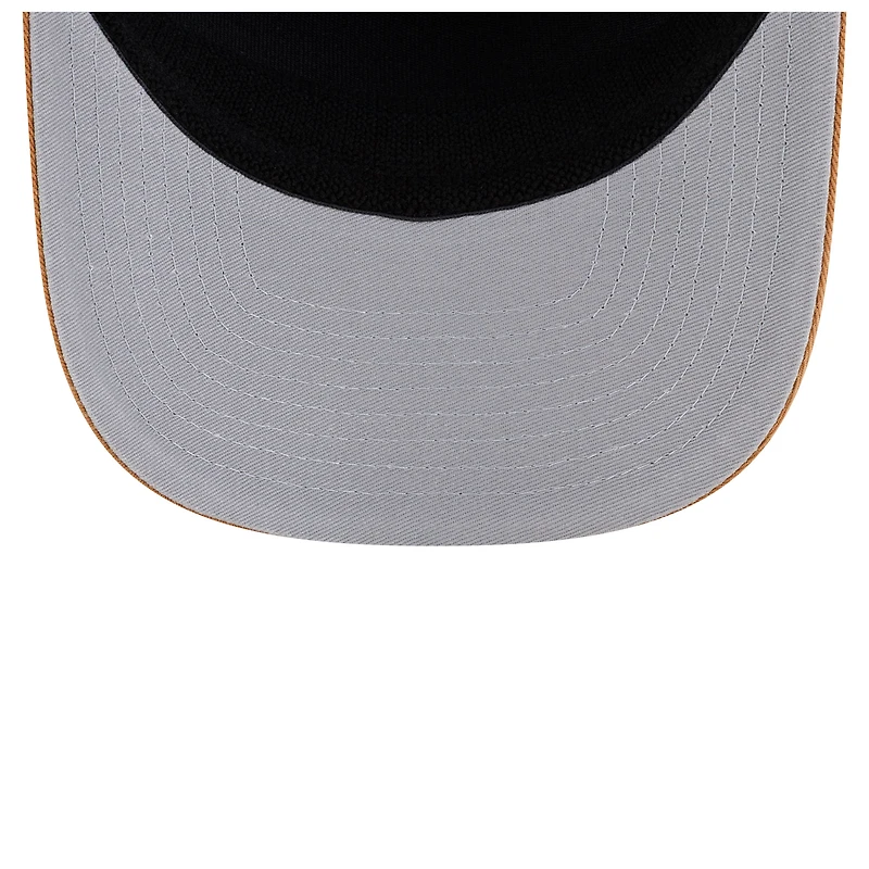 Men's New Era  Brown/Navy New England Patriots Team Patch Split Panel 9SEVENTY Adjustable Trucker Hat