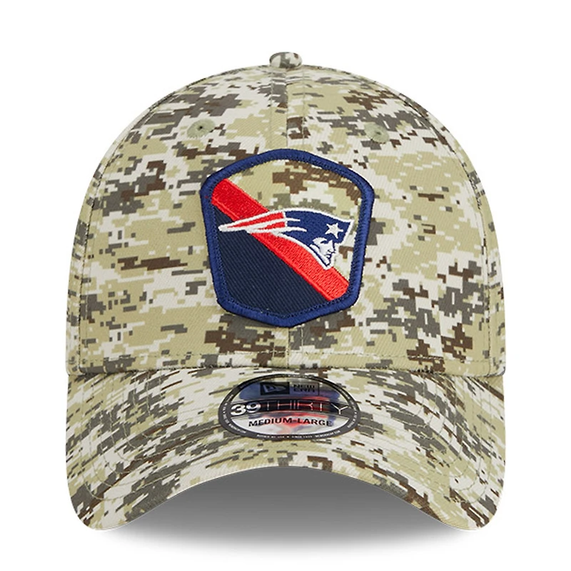 Casquette camouflage New Era England Patriots 2023 Salute To Service 39THIRTY Flex pour hommes