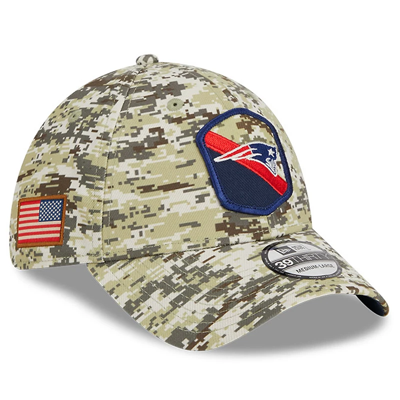 Casquette camouflage New Era England Patriots 2023 Salute To Service 39THIRTY Flex pour hommes