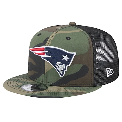 Casquette à visière à pression New Era Camo New England Patriots Main Trucker 9FIFTY pour homme