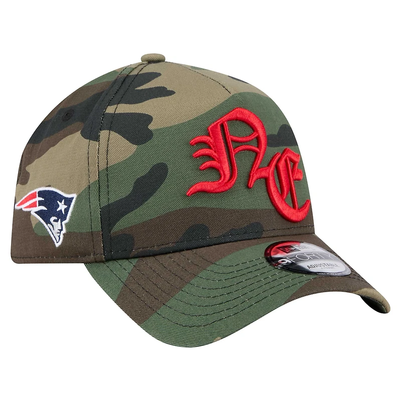 Casquette ajustable New Era Camo New England Patriots Mystic Camo A-Frame 9FORTY pour homme