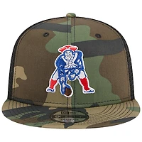 Casquette New Era Camo New England Patriots Throwback Main Trucker 9FIFTY Snapback pour homme