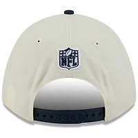 Casquette ajustable New Era 9FORTY M-Crown A-Frame pour homme, couleur crème/bleu marine, des New England Patriots, draft NFL 2025