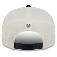 Casquette snapback New Era crème/marine pour homme, New England Patriots, camp d'entraînement NFL 2026, modèle 9FIFTY