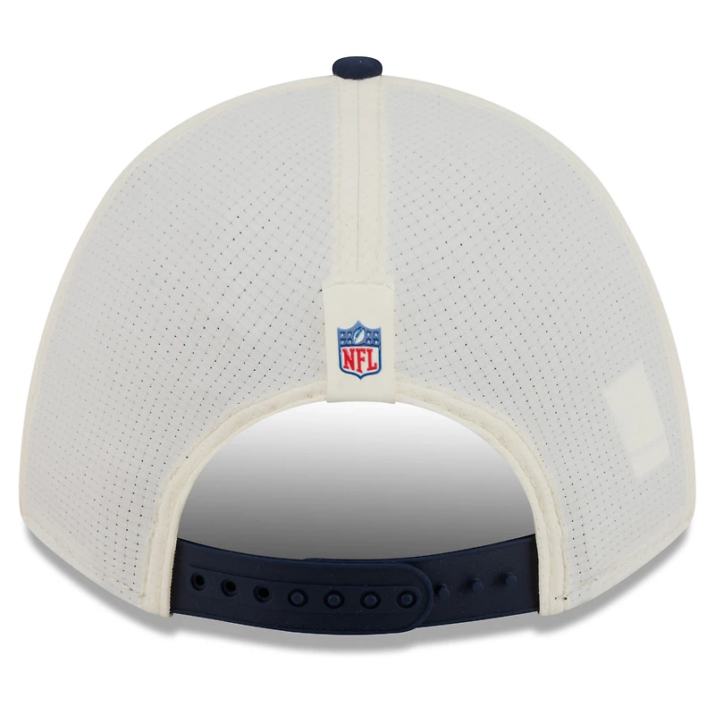 Men's New Era Cream/Navy New England Patriots 2026 NFL Training Camp 9FORTY Adjustable Hat