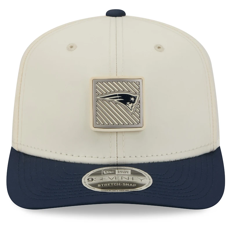 Men's New Era Cream/Navy New England Patriots 2026 NFL Training Camp 9SEVENTY Adjustable Hat