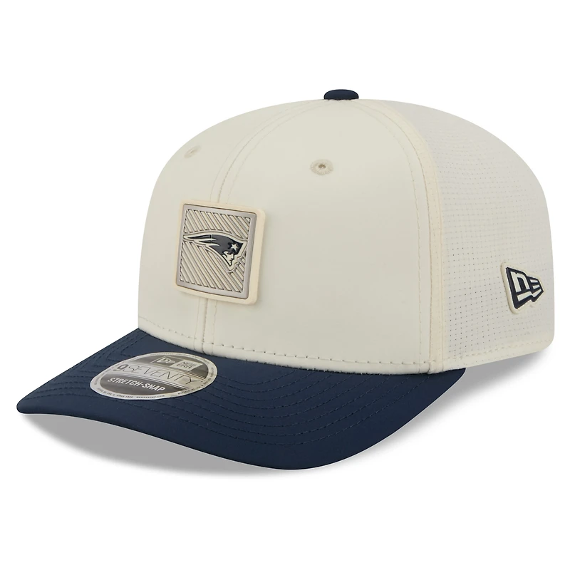 Men's New Era Cream/Navy New England Patriots 2026 NFL Training Camp 9SEVENTY Adjustable Hat