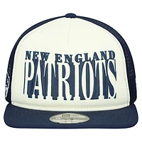 Casquette New Era 9FIFTY Snapback à découpes New England Patriots crème/bleu marine pour homme