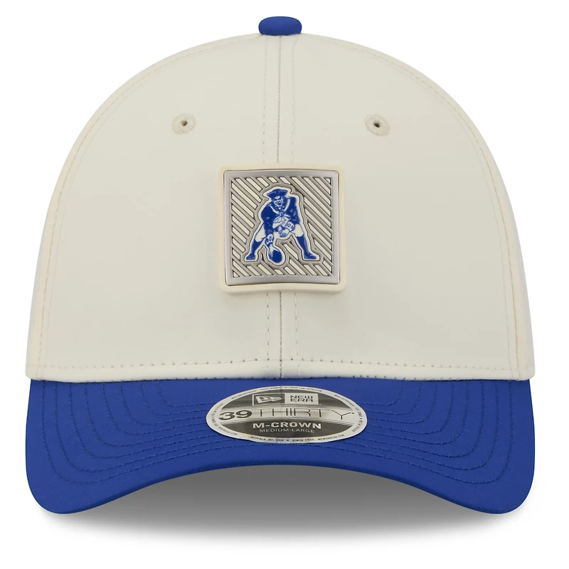Casquette New Era Flex crème/bleu roi England Patriots 2026 NFL Training Camp 39THIRTY pour homme