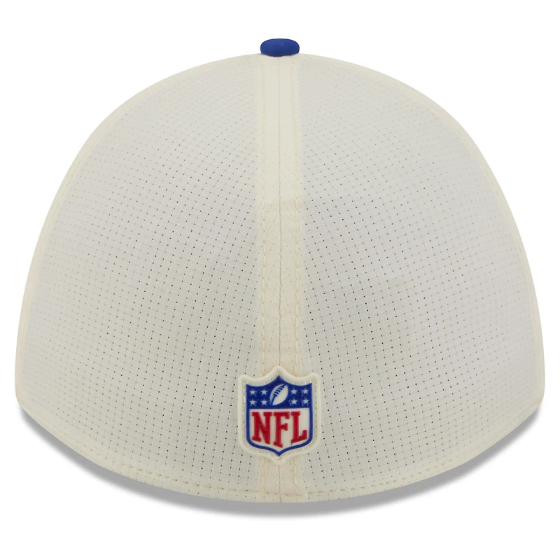Men's New Era Cream/Royal England Patriots 2026 NFL Training Camp 39THIRTY Flex Hat
