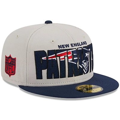 Casquette ajustée New Era England Patriots 2023 NFL Draft On Stage 59FIFTY crème pour homme