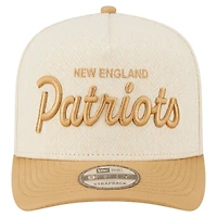 Men's New Era  Cream New England Patriots Herringbone 9FIFTY A-Frame Snapback Hat