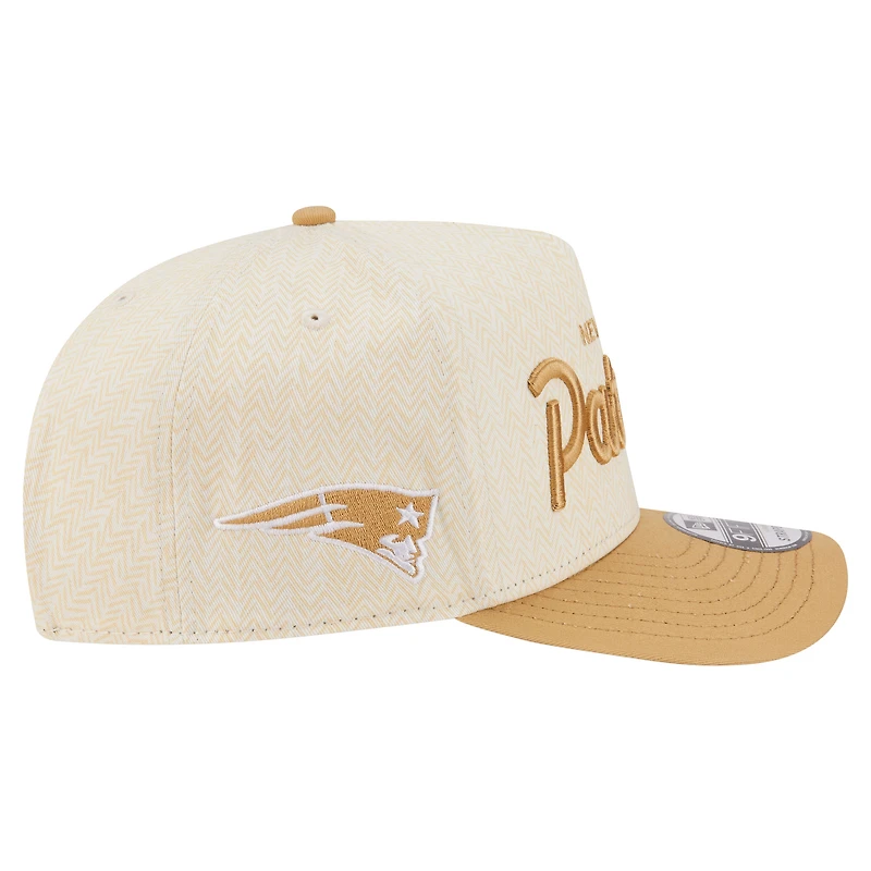 Men's New Era Cream New England Patriots Herringbone 9FIFTY A-Frame Snapback Hat