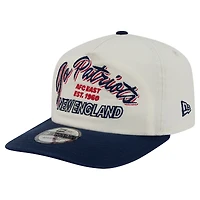 Men's New Era Cream New England Patriots Script 19TWENTY Adjustable Hat
