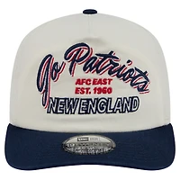 Men's New Era Cream New England Patriots Script 19TWENTY Adjustable Hat