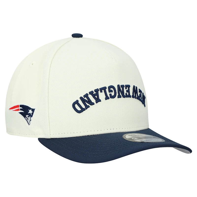 Men's New Era  Cream New England Patriots Upside Down 9FIFTY A-Frame Snapback Hat